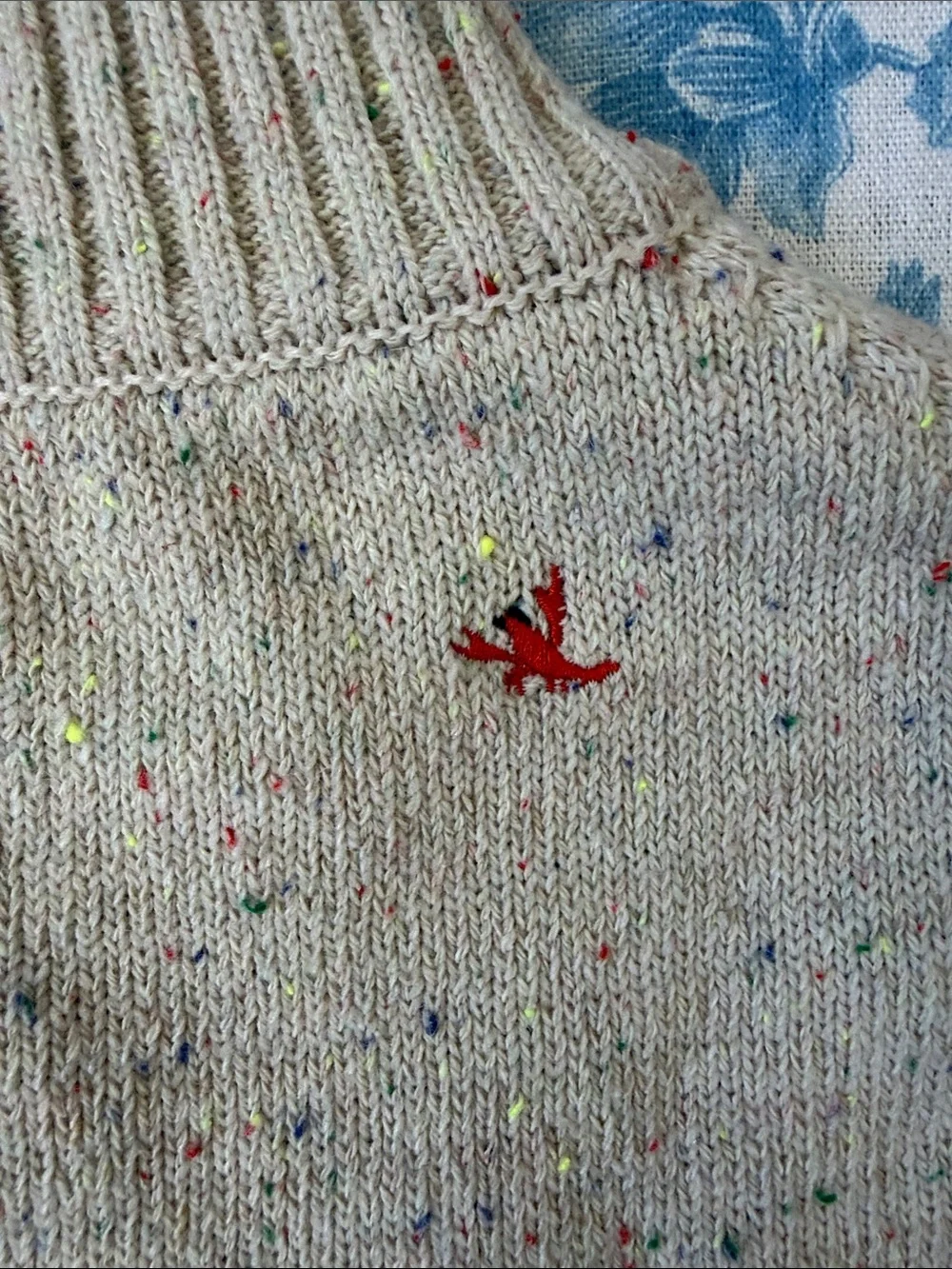 NWT Graniph High-Neck Cream Knit Sweater Red Panda Embroidery Medium